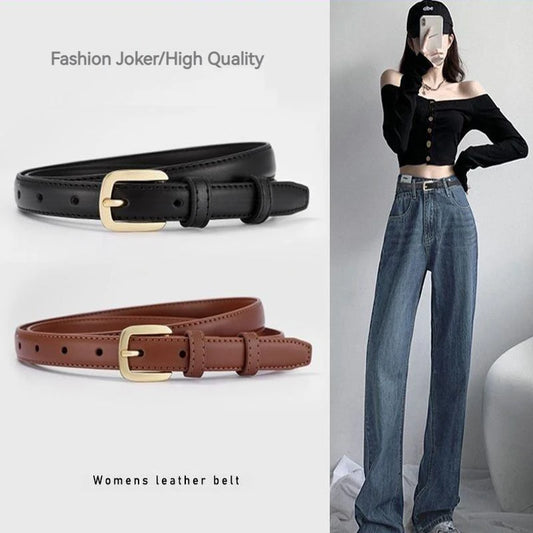 Belt ladies fashion hundred with jeans belt female simple Korean version of the senior sense of tide ins wind trouser belt black