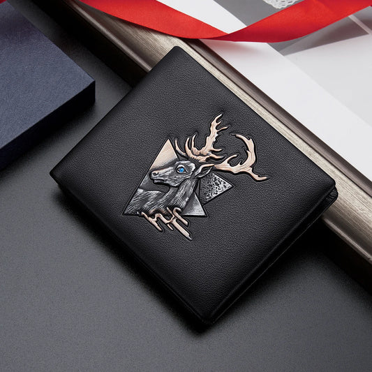 BISON DENIM 100% Genuine Leather Wallet Vintage Designer Card Holder Brand Luxury Cowhide Purse Wallet Best Gift for Men Women